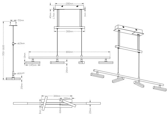 Trio - LED Dimmelhető csillár zsinóron OPIUM 4xLED/4,5W/230V