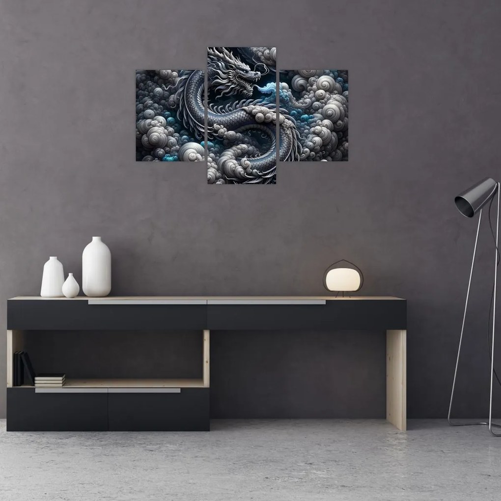 Kép – Sárkány a füstben (90x60 cm)