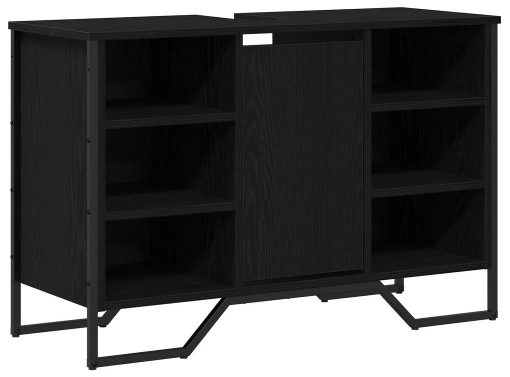 fürdőszobai mosdószekrény Fekete tölgy 91x35x60 cm Mérnöki fa