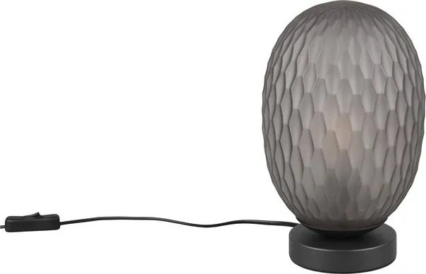 Matt fekete asztali lámpa üveg búrával (magasság 28,5 cm) Facette – Trio