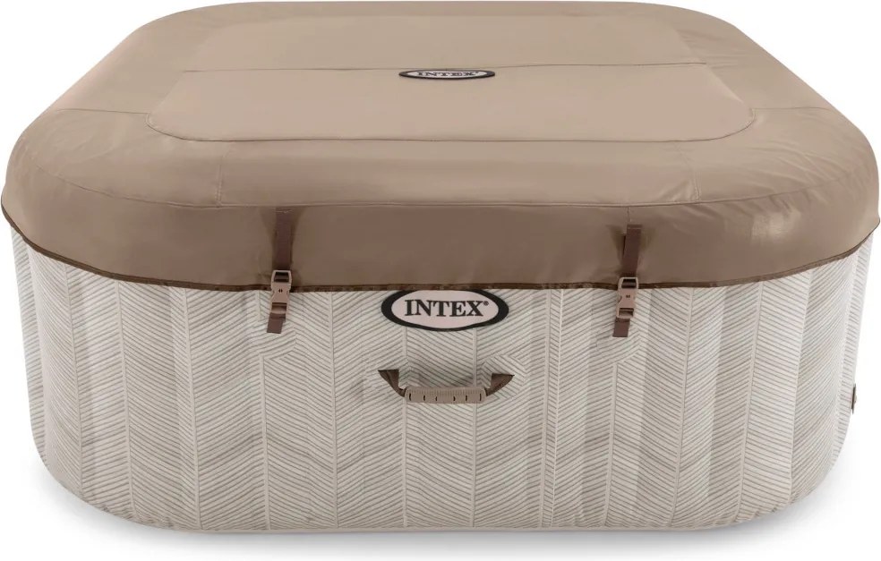 Jacuzzi, INTEX Chevron Deluxe Square S2, 175 x 175 x 71 cm, chevron mintás, 4 személyes, 140 buborékfúvókás, sósvizes rendszer, mobilalkalmazás vezérlés (28446)