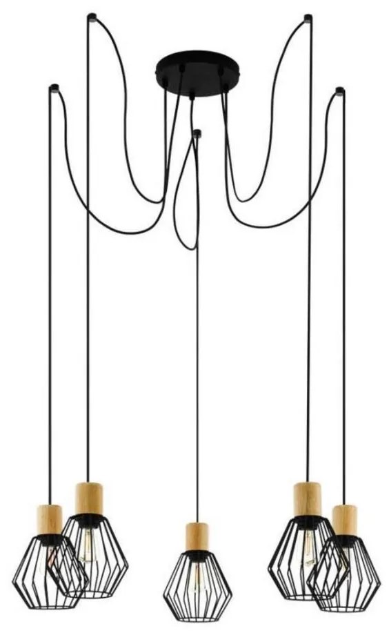 Eglo 43379 - Csillár zsinóron PALMORLA 5xE27/60W/230V pók 43379