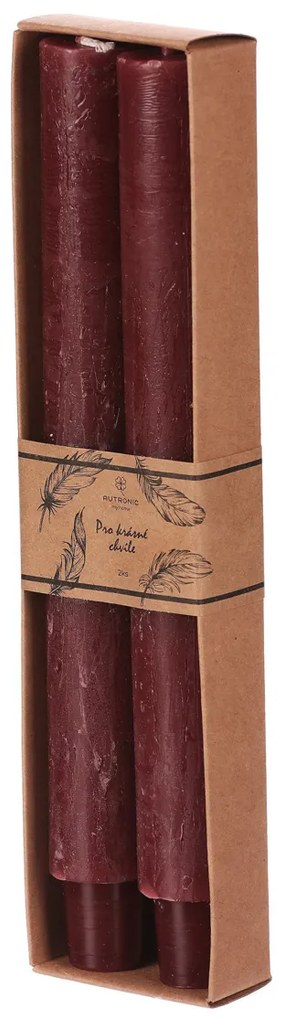 Kúpos gyertya szett, piros, 2 db, paraffin