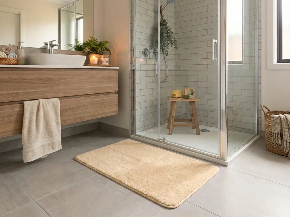 Fürdőszobai szőnyeg TRIVORA 60x100 cm bézs