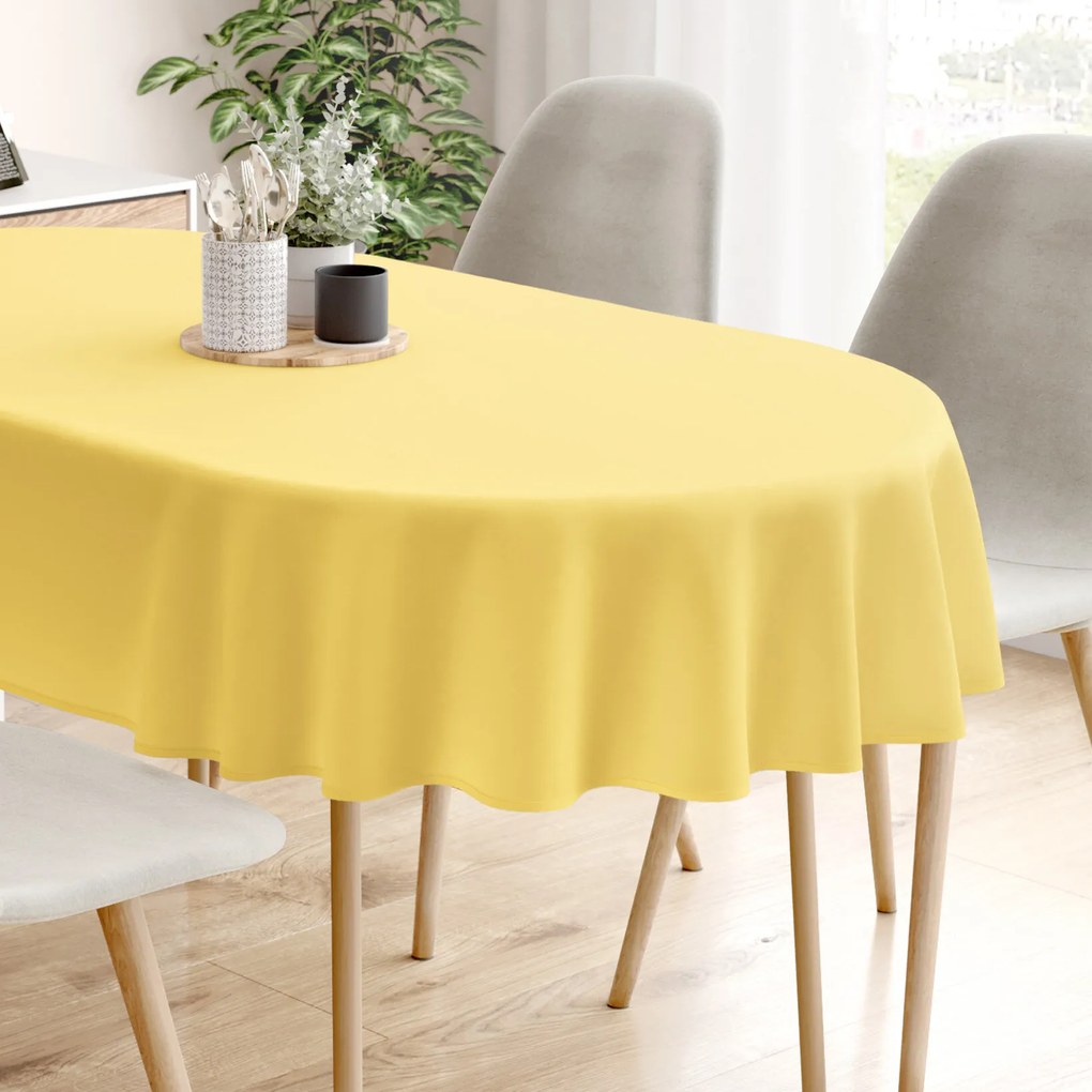 Goldea ovális pamut terítő - sárga 120 x 180 cm