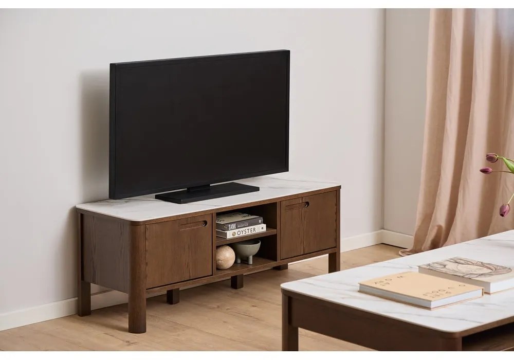 Barna TV-állvány tölgyfa dekorral 120x45x40 cm Southampton – Actona