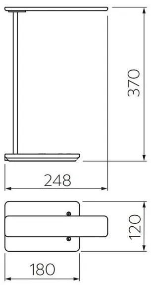 Lámpa Asztali TRITTON 6W, 340lm, AC220-240V, 4-CCT, Wireless töltő, USB, PF>0,5, RA>80, fehér