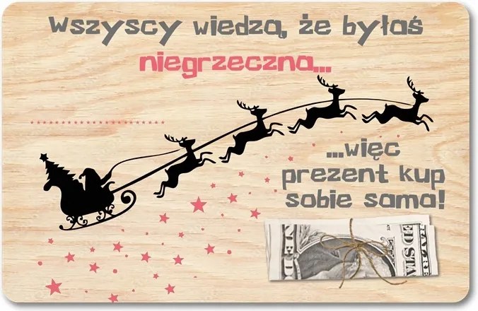 Bon karácsonyi pénzkártya Voucher ajándék neki