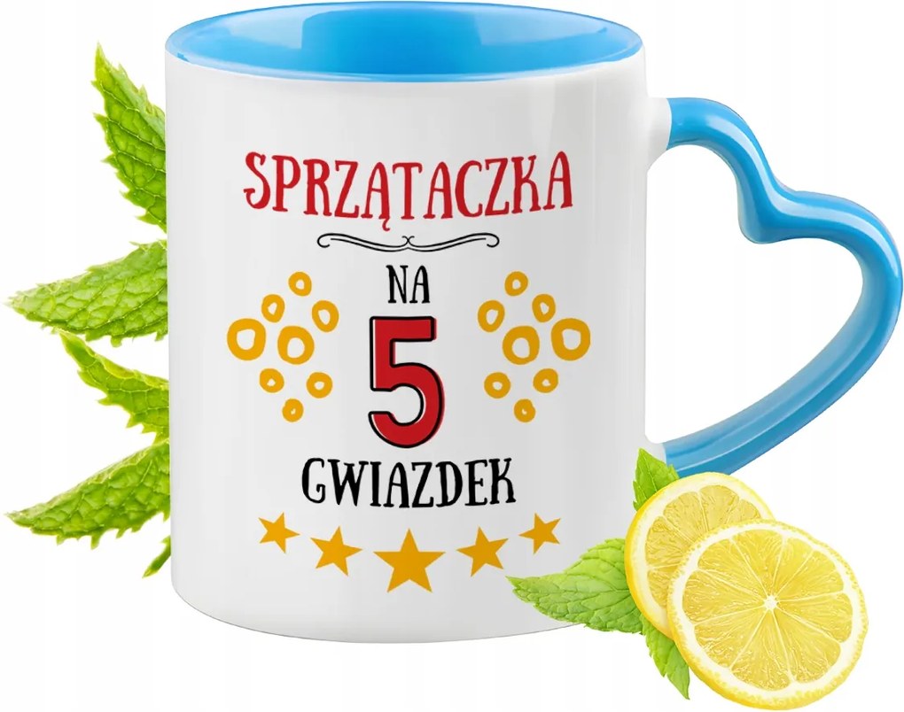 Takarítónőnek Kék Bögre Szív Alakú Füllel Ajándék