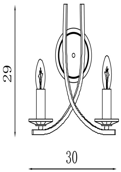 Searchlight 4162-2SB - ASCONA fali lámpa 2xE14/60W/230V