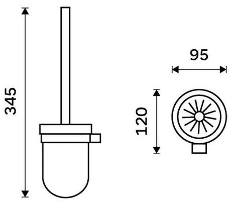 NIMCO BR 11094KU-26 - Falra szerelhető WC kefe BORMO fehér/fényezett króm