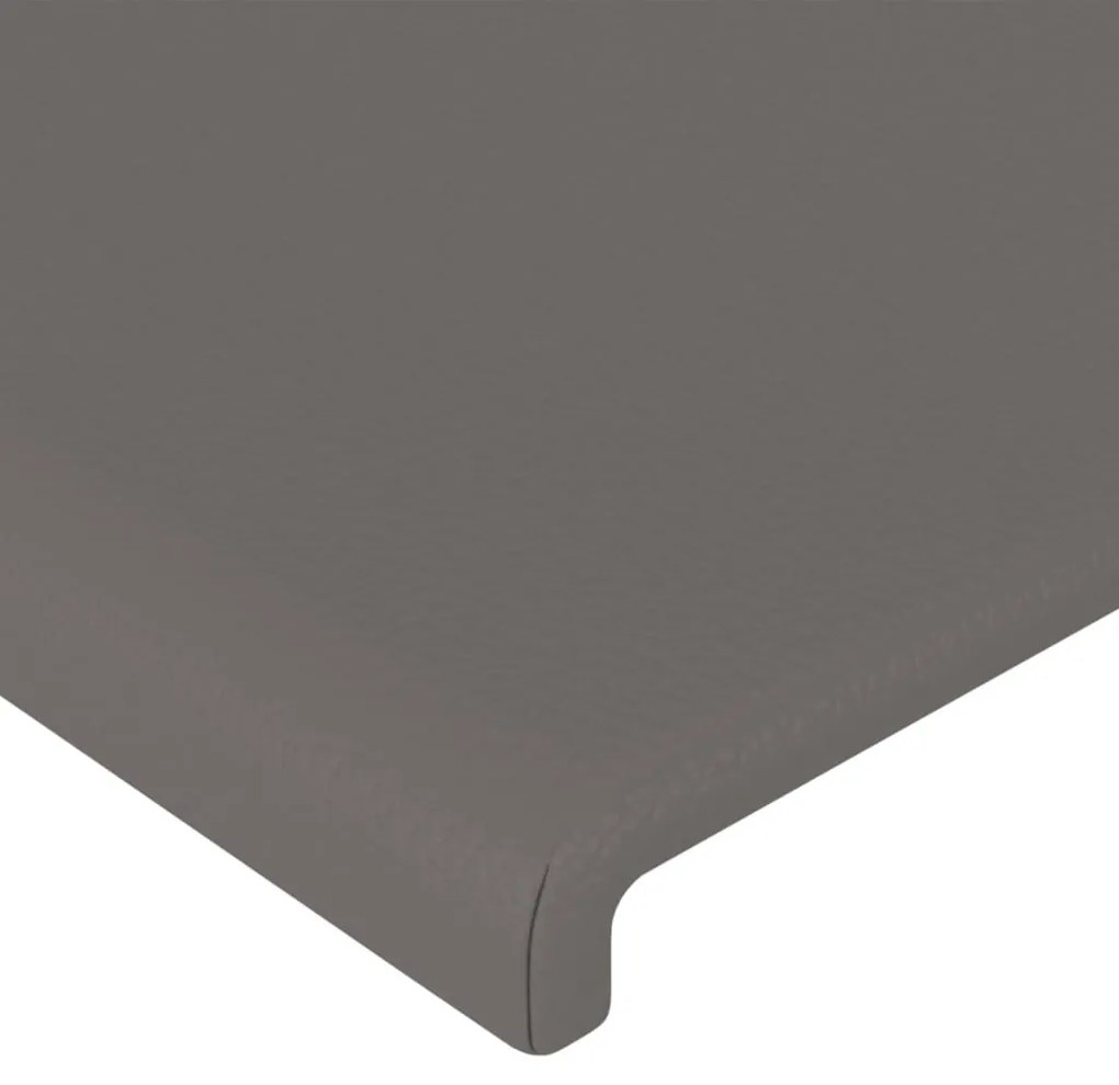 szürke műbőr LED-es fejtámla 160x5x118/128 cm