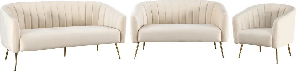 Design 3-as ülés kanapé, bézs Velvet szövet/gold króm-arany, BAGY