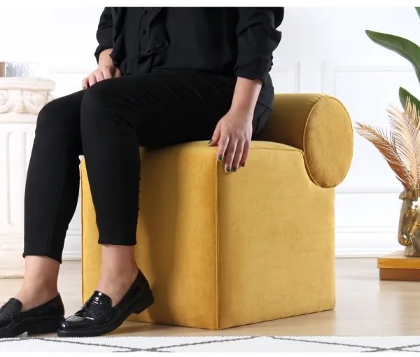 TIKI puff 47x45 cm sárga