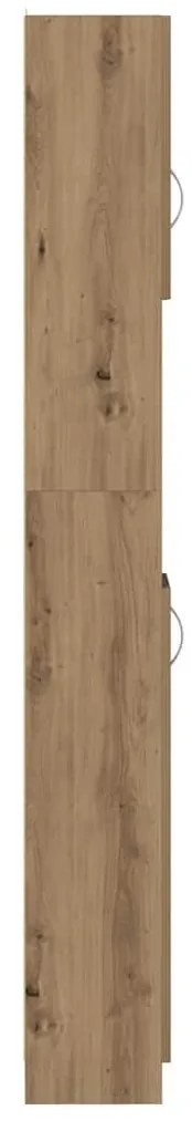 kézműves tölgyfa fürdőszobaszekrény 32 x 25,5 x 190 cm redőzött fa