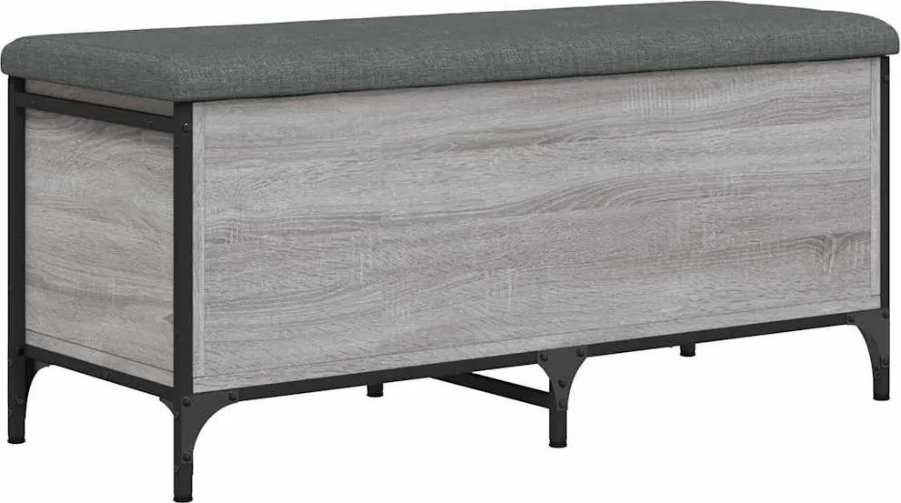 vidaXL szürke sonoma színű szerelt fa tárolópad 102 x 42 x 45 cm