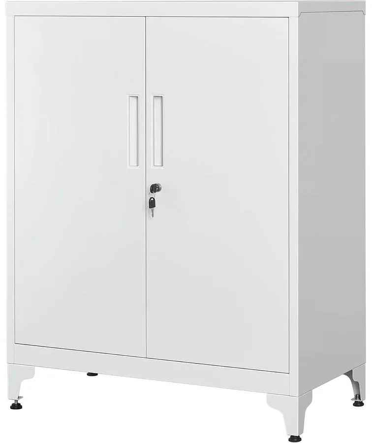 SONGMICS irattartó szekrény, zárható multifunkciós tárolószekrény,matt szürke