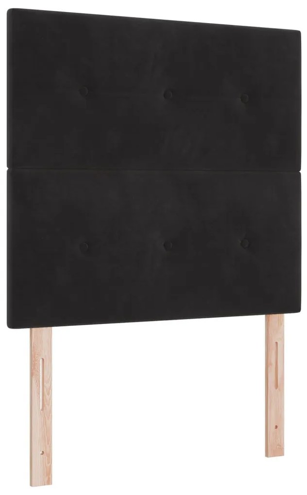 Boxspring Ágy Matraccal Fekete 120x200 cm Bársonyos