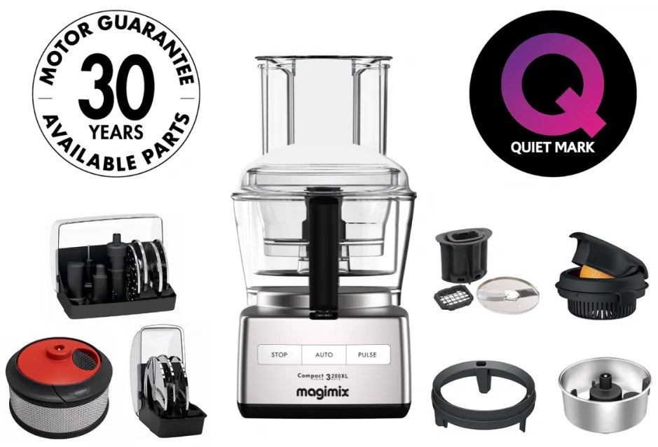 MAGIMIX® 3200 XL matt króm konyhai robotgép Premium csomag