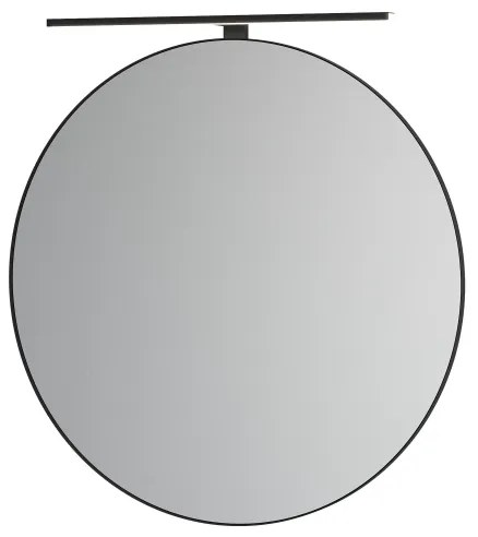 BORGSTED fürdőszobai tükör, átm. 80 cm, fekete
