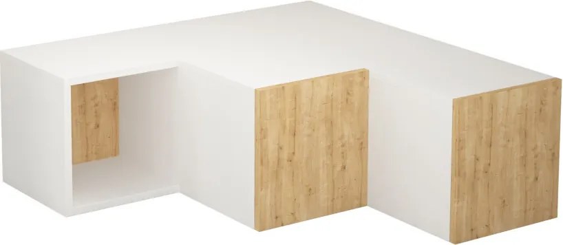 Compact TV-állvány, fehér-tölgy, 90 cm