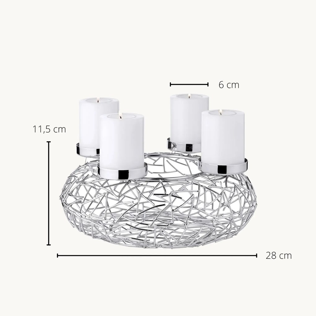 Adventi koszorú Milano (ø 28 cm), rozsdamentes acél - EDZARD