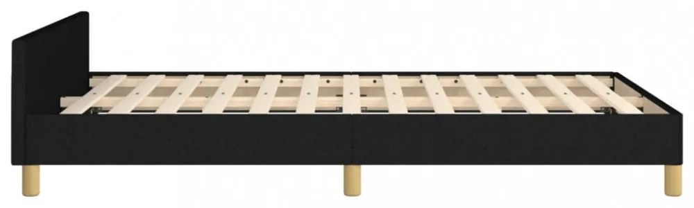 fekete szövet ágykeret matrac nélkül 120x200 cm