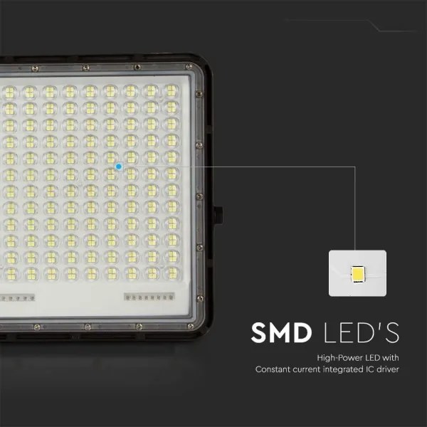 LED Kültéri napelemes reflektor LED/30W/3,2V 4000K fekete + + távirányító