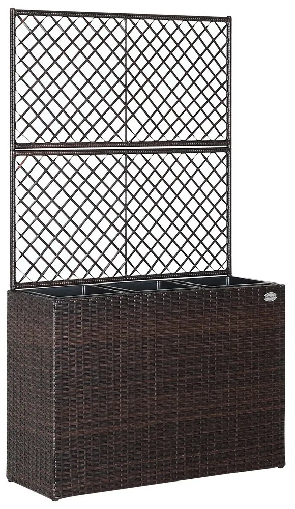 Casaria® Virág box fonott betéttel - barna