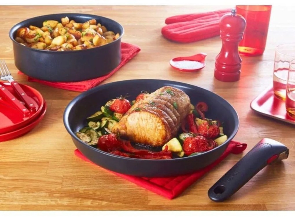 Tefal 3 darabos Főzőkészlet, Ingenio Unlimited, alumínium, fekete