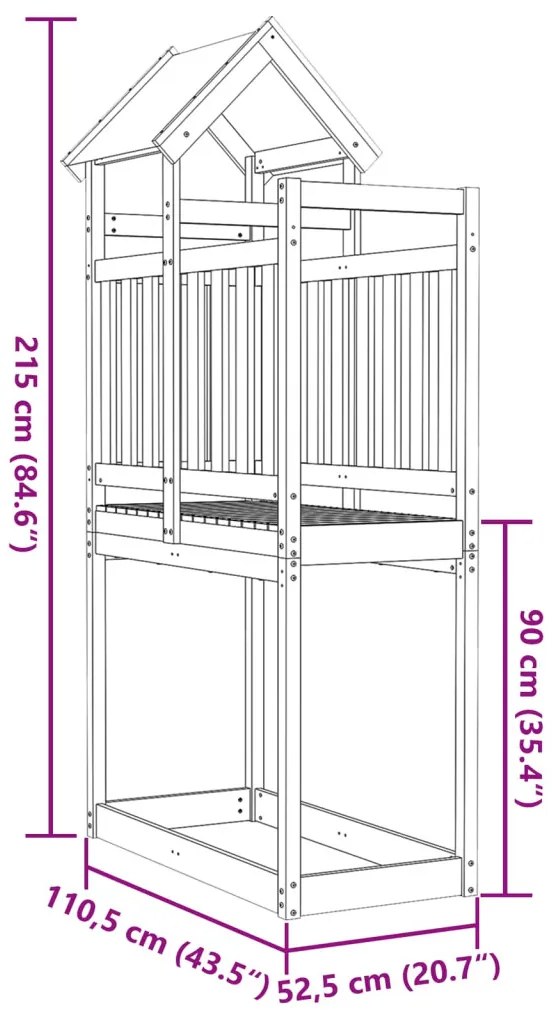 Játék Torny Barna 52,5 x 110,5 x 215 cm Tömör fenyőfa