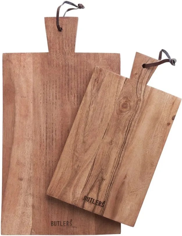 CUTTING CREW kis méretű vágódeszka bőr akasztóval 31 cm