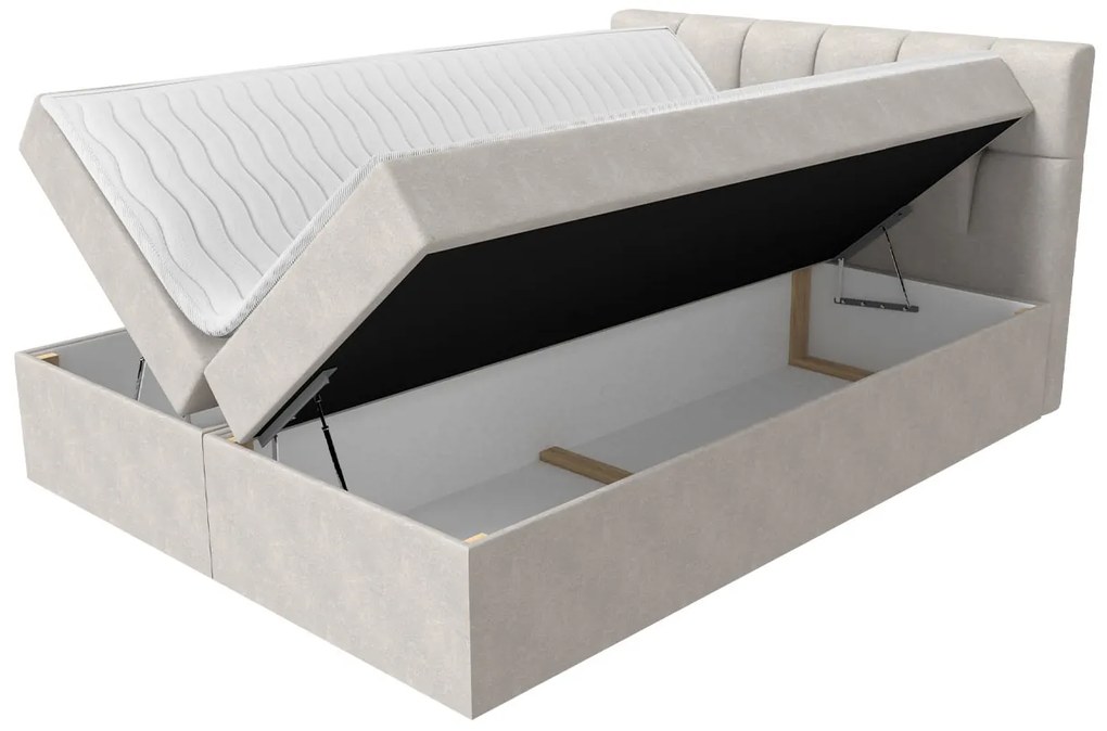 Egyszemélyes ágy boxspring Maddox (120x200) (öko-bőr Soft 011 + fekete). 1058930