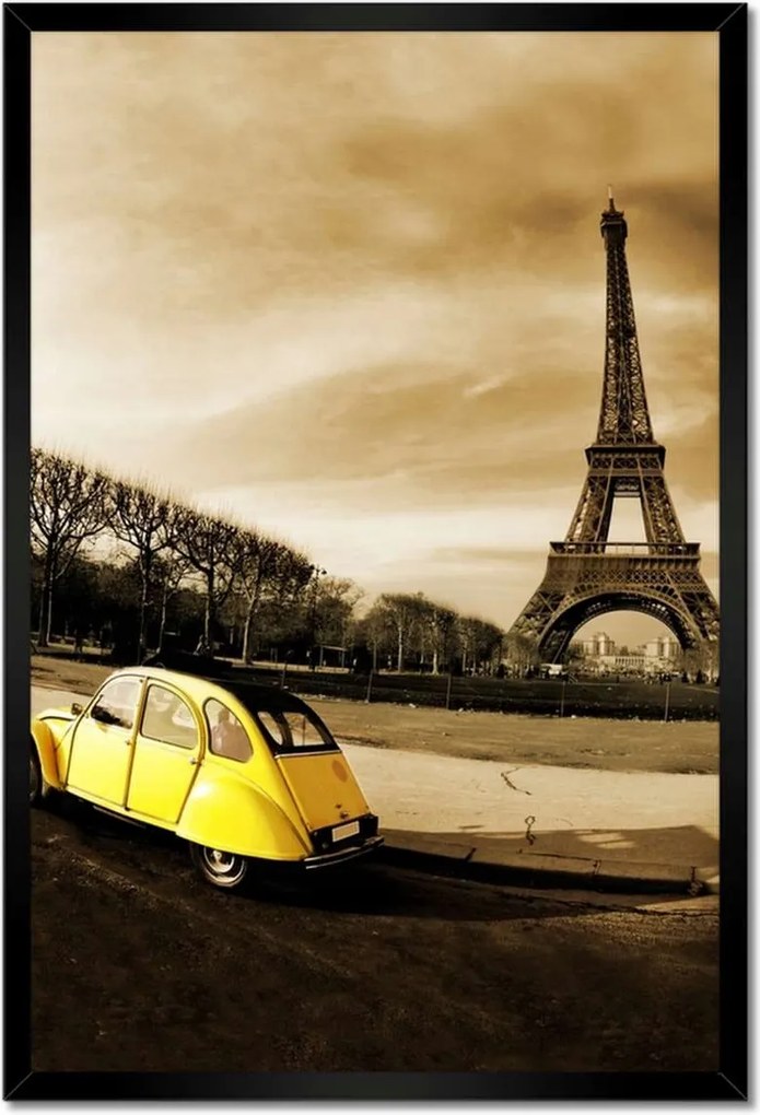 Poszterek keretben 40x60 Sárga autó és torony
