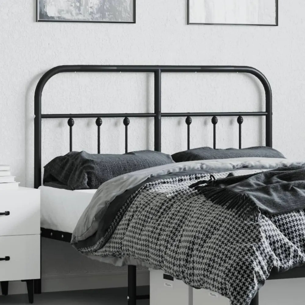fekete fém fejtámla 120 cm