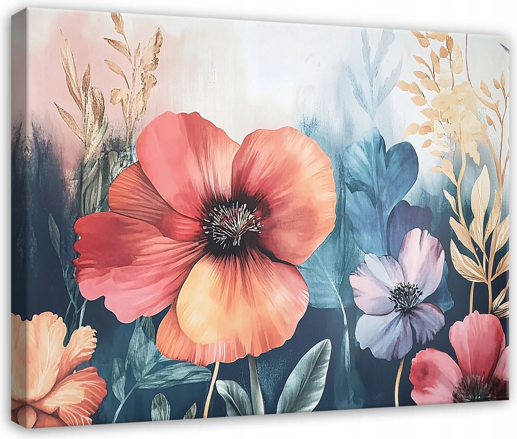 Hálószoba Nappali Konyha Vászonkép Mezei Virágok Pasztell 60x40