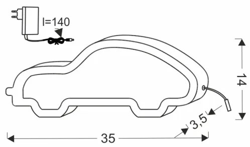 LED gyermek asztali lámpa CAR LED/11W/230V fekete