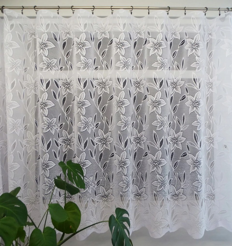 Mg Jacquard Függöny Sűrű 638/56 Fehér 250x180cm készre varrva Bt M