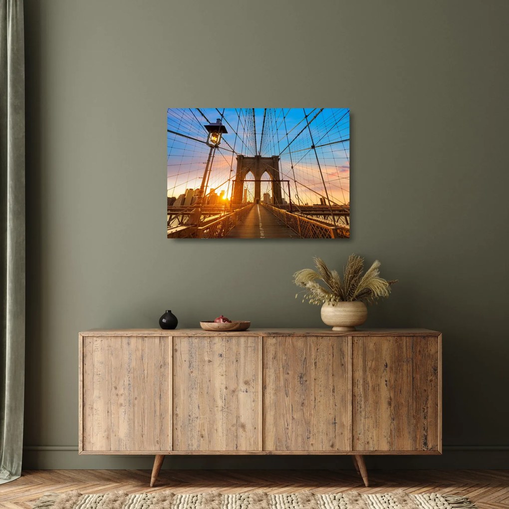 Kép - Brooklyn, híd, Manhattan, New York (üvegen) (70x50 cm)