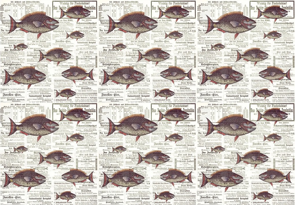 Fotótapéta Halak Újság Retro Loft 350x250 Környezetbarát Német Prés +ragasztó