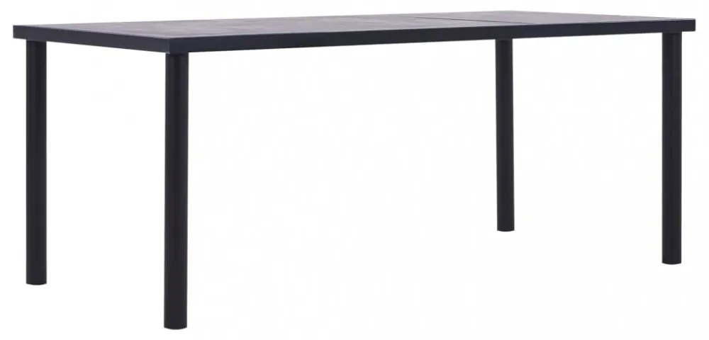 fekete és betonszürke MDF étkezőasztal 200 x 100 x 75 cm