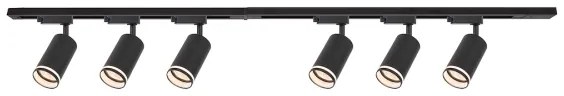 PIPE sínrendszerbe illeszthető spotlámpa 6xGU10/10W/230V, fekete