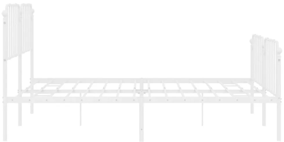 fehér fém ágykeret fej- és lábtámlával 200 x 200 cm