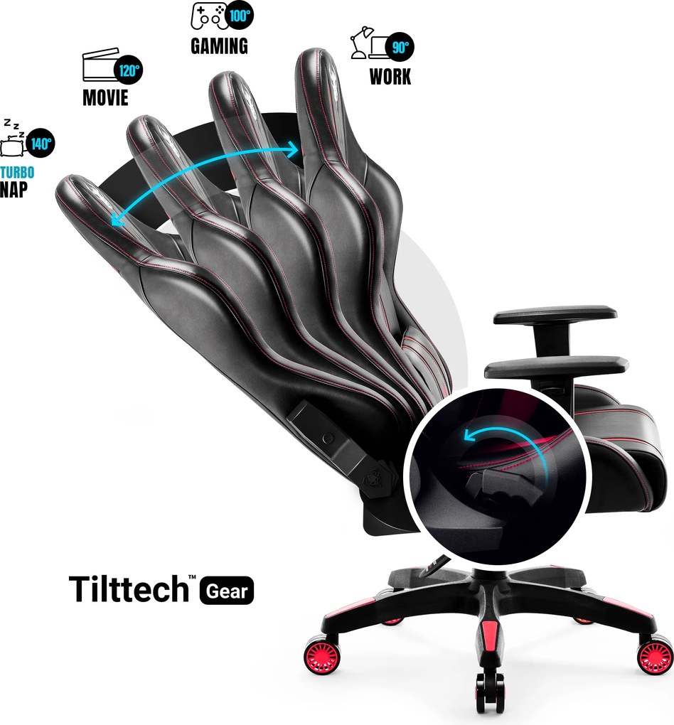 Gamer szék műbőr King Size, fekete-piros: Diablo X-One 2.0