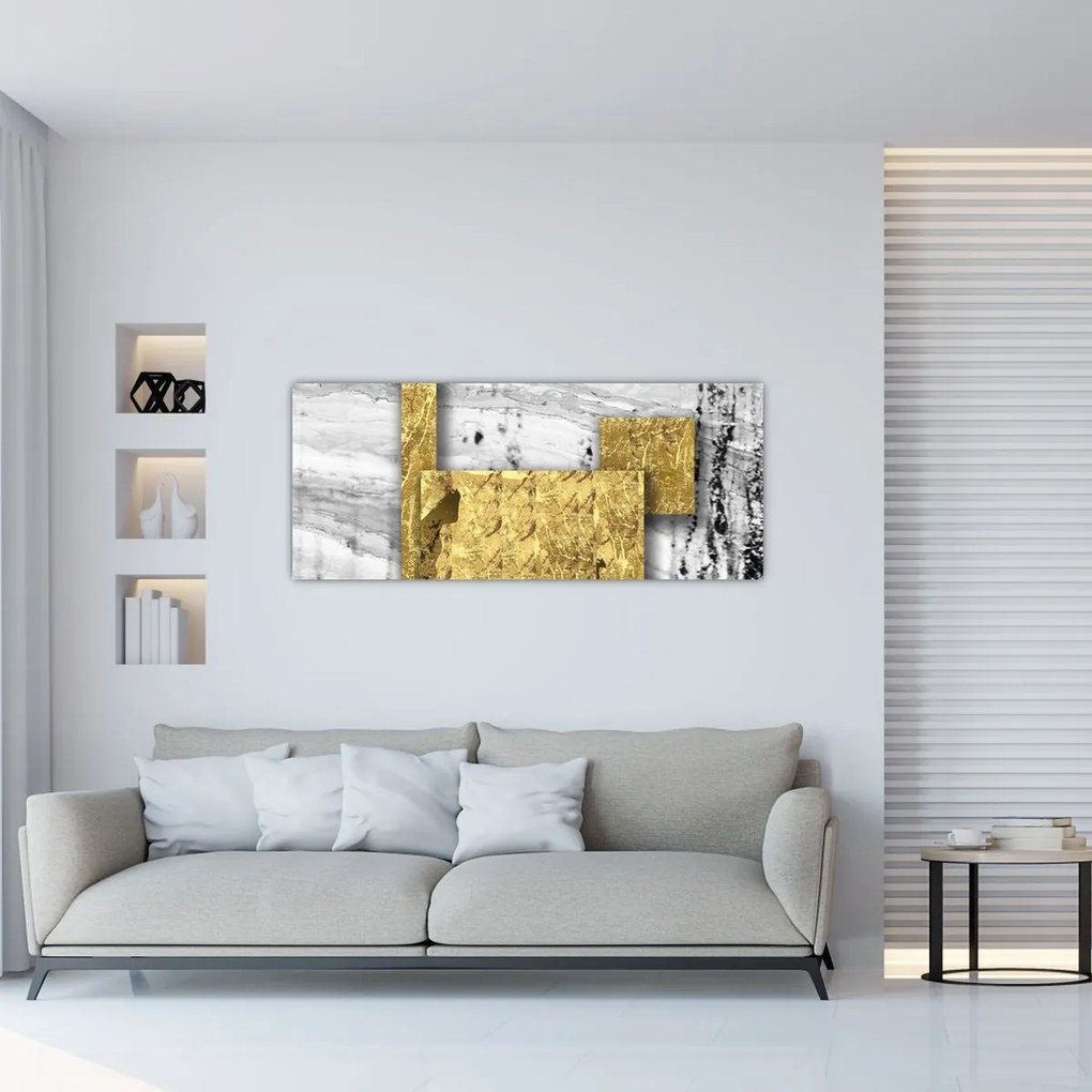 Kép - Arany négyzetek N⁰1 (120x50 cm)