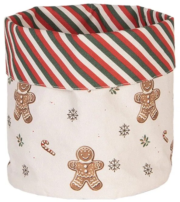 Karácsonyi pamut kenyérkosár 15x16 cm Classic Gingerbread Magic mézeskalácsos