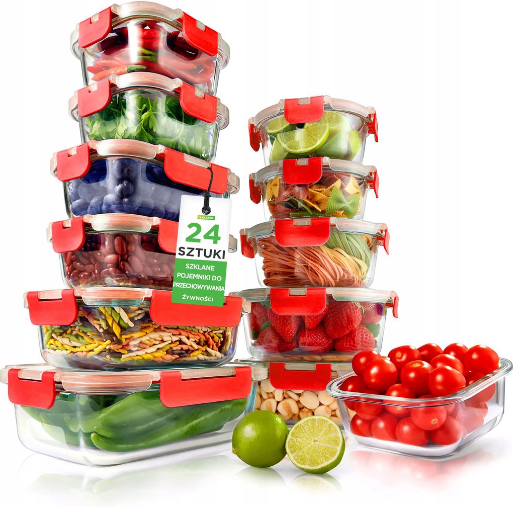 Üveg Ételtároló Dobozok 24 Db Nutrichef Bpa-mentes