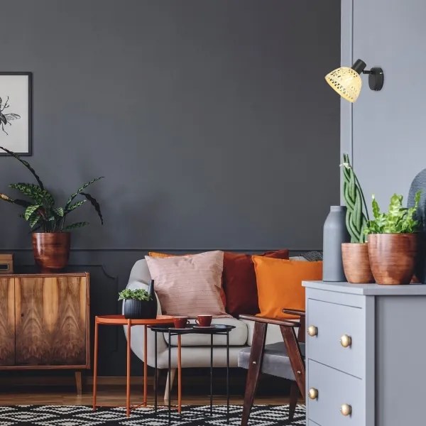 Rabalux 3133 - Fali spotlámpa RATTAN 1xE14/15W/230V rattan