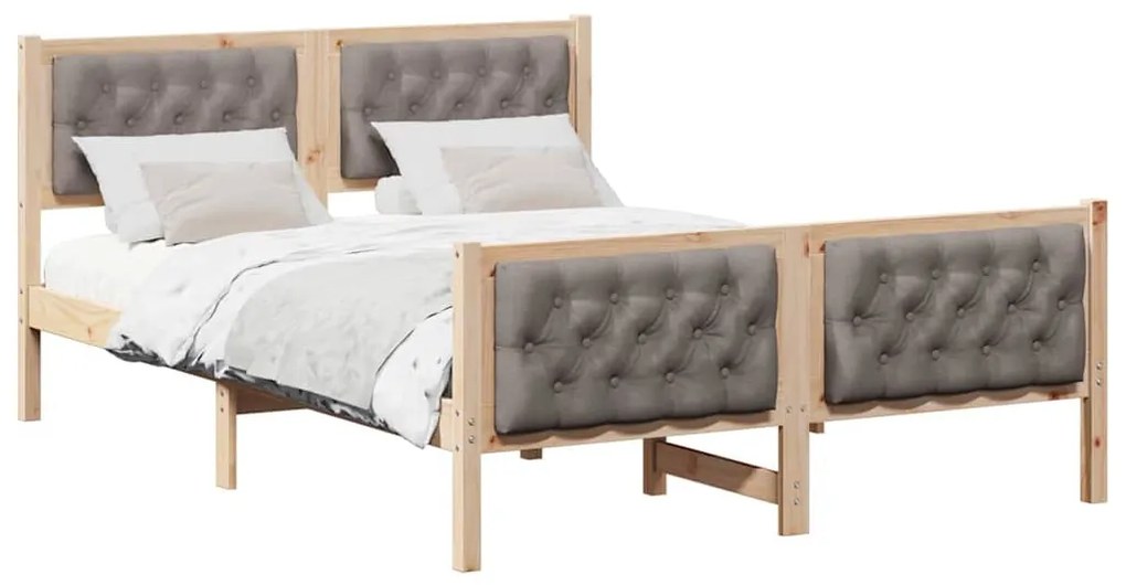 Ágykeret fejtámlával Tópszínű 150 x 200 cm Tömör fenyőfa