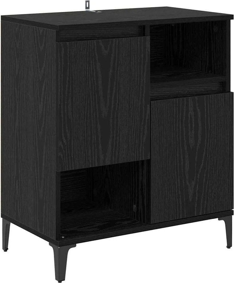 vidaXL Széf Fekete tölgy 60 x 35 x 70 cm Faanyag